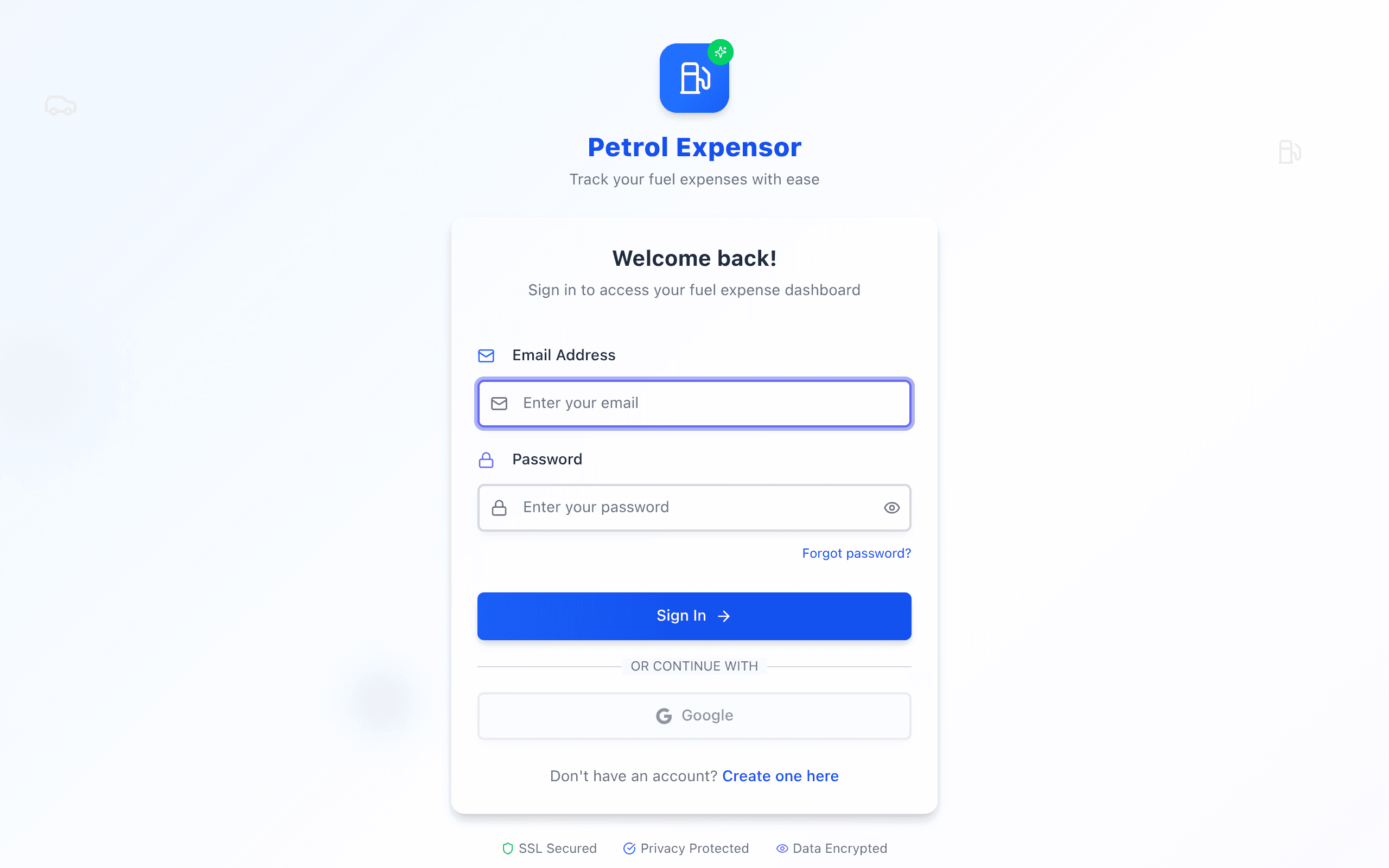 Screenshot of Petrol Expensor — Fuel Expense Tracker