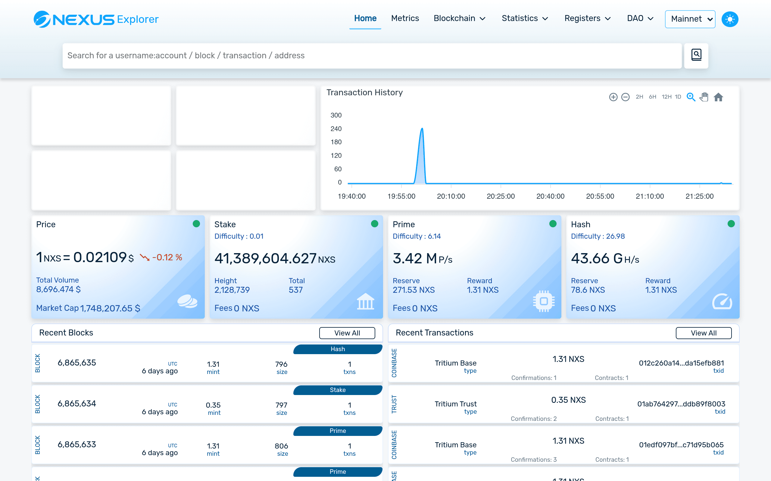 Screenshot of Nexus Explorer