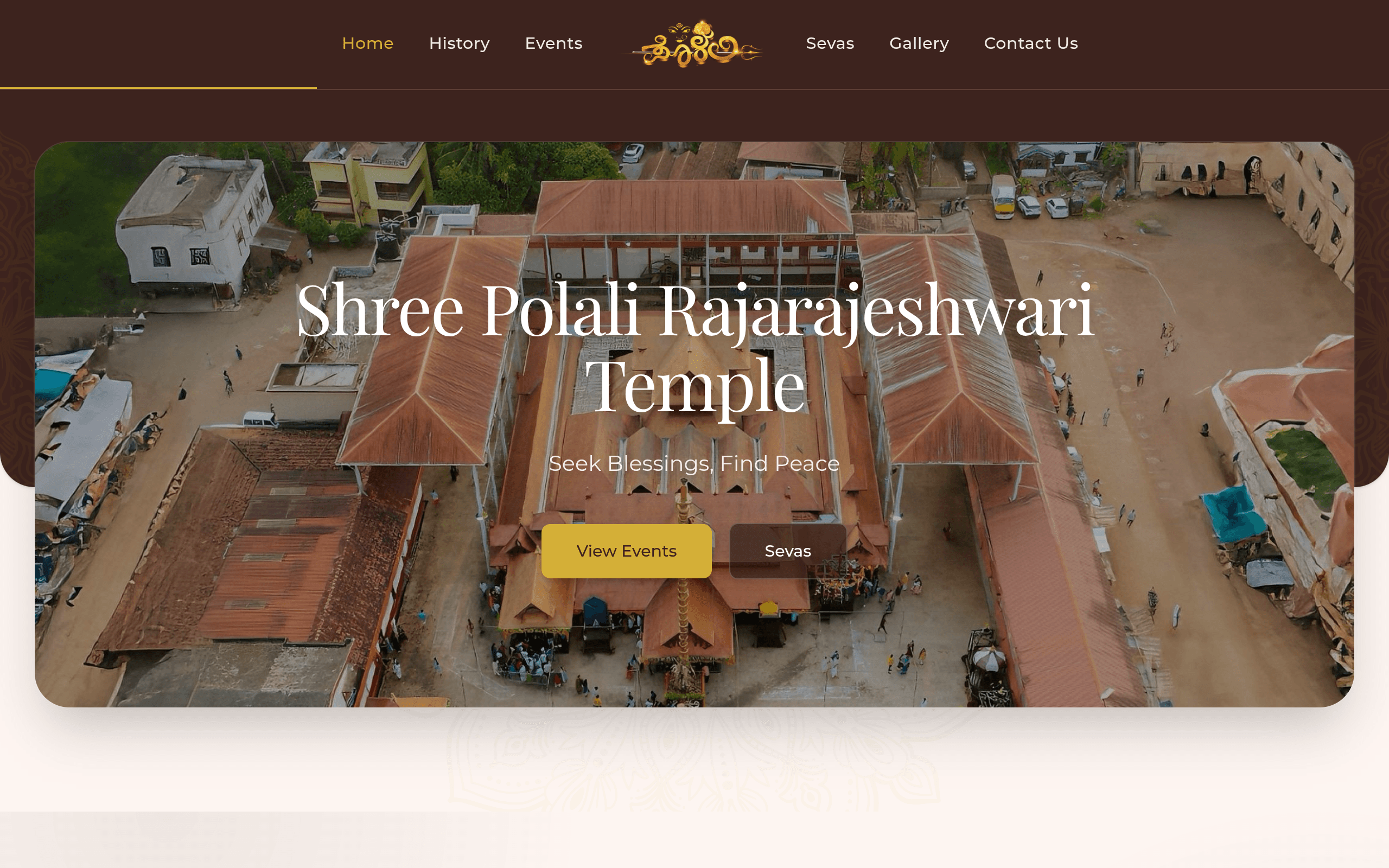 Screenshot of Polali Temple Website