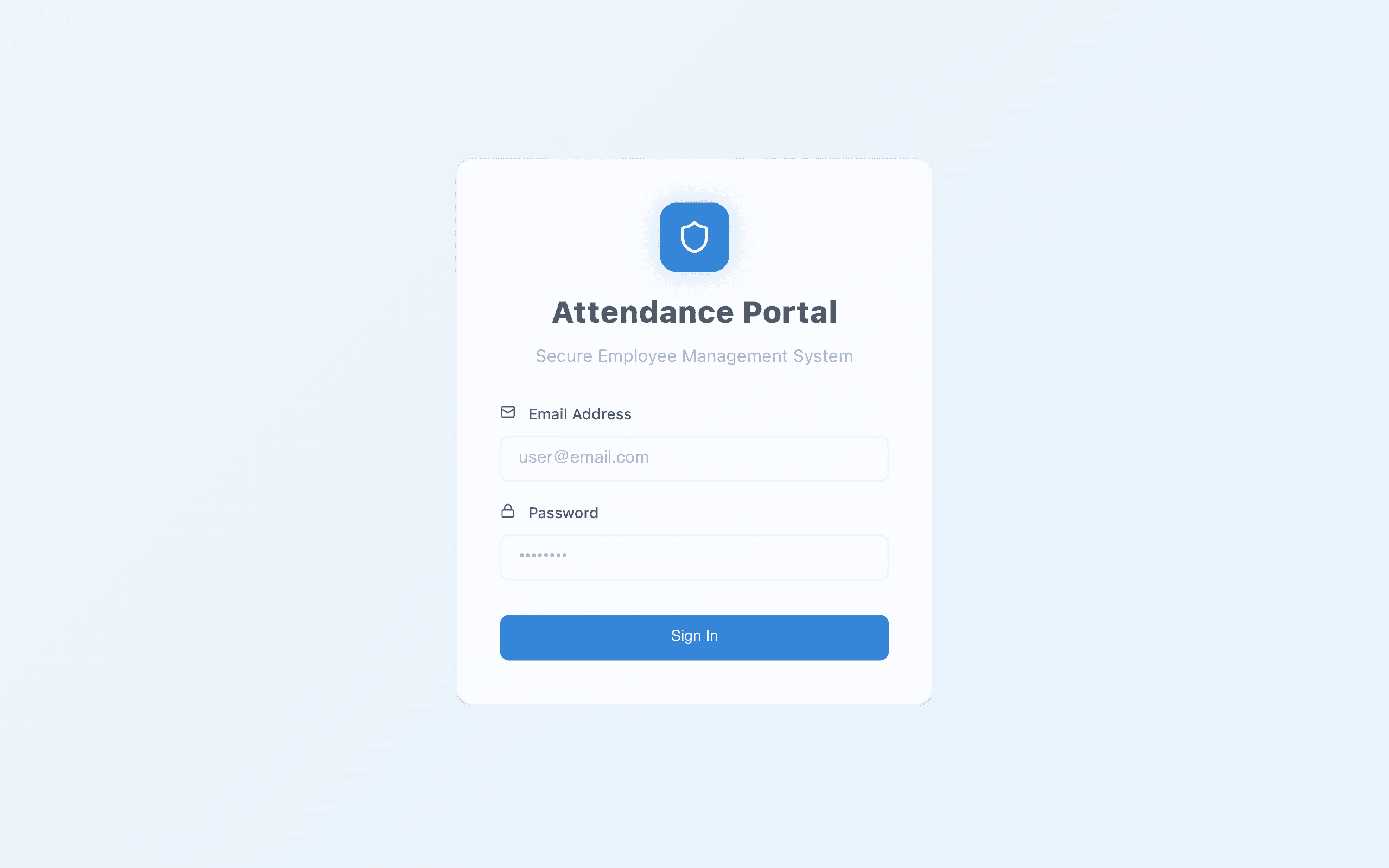 Screenshot of Employee Attendance Management System